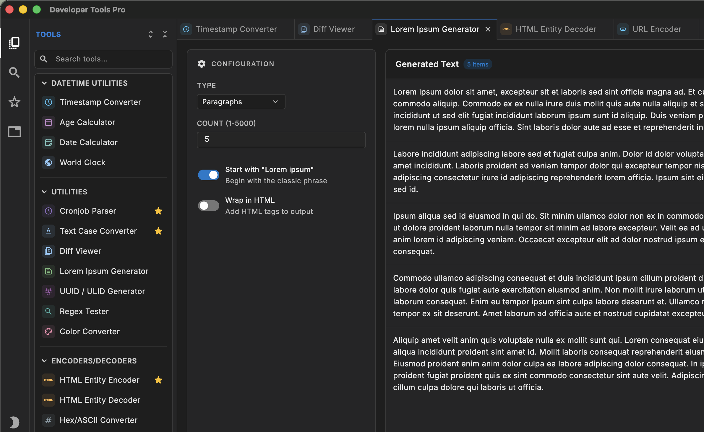 Tab-Based Workflow — Developer Tools Pro