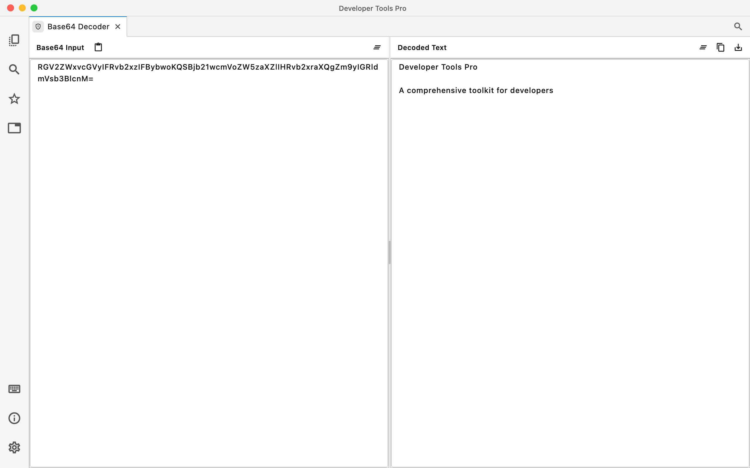 Base64 Decoder in DevT Pro