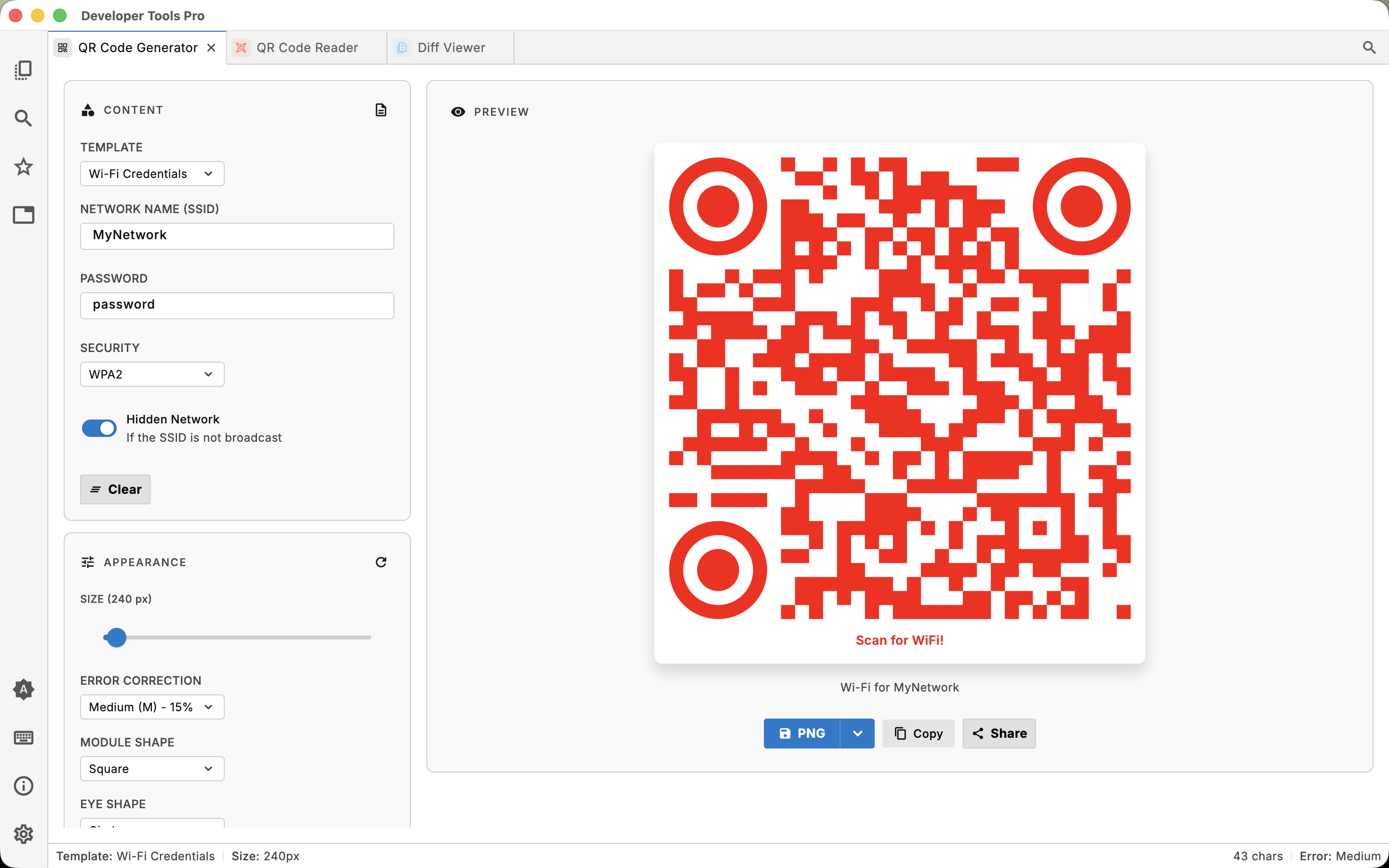 QR Code Generator in DevT Pro